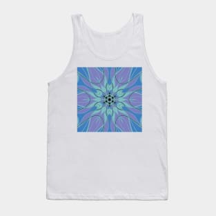 Cartoon Mandala Flower Blue and Purple Tank Top